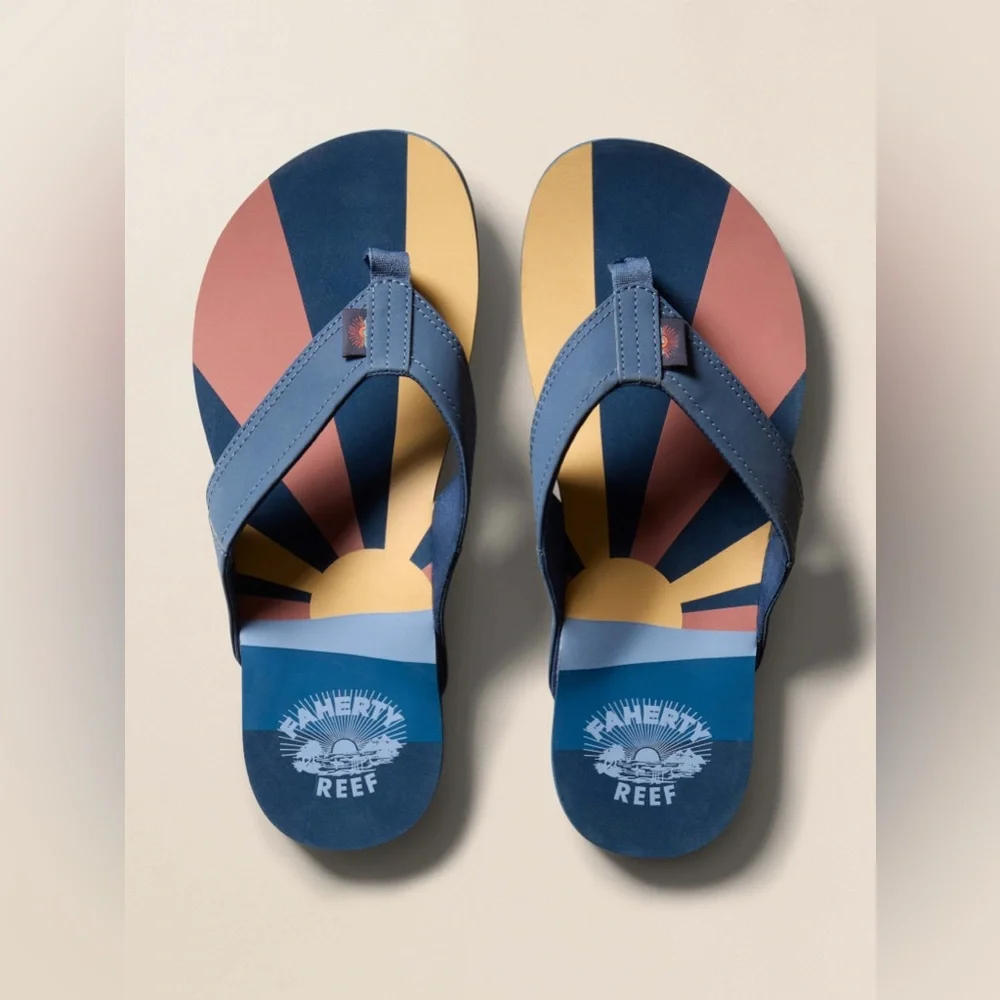 Faherty x Reef Unisex Eva Flip Flop - Indigo Sunrise Men’s 6 Women’s 7.5 NEW NWT